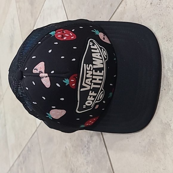 Vans Black and Red Snapback Hat with Fruit Design - Picture 4 of 5